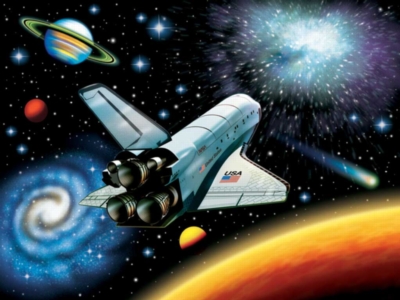 Space Shuttle  York on Outer Space   100pc Jigsaw Puzzle By Ravensburger